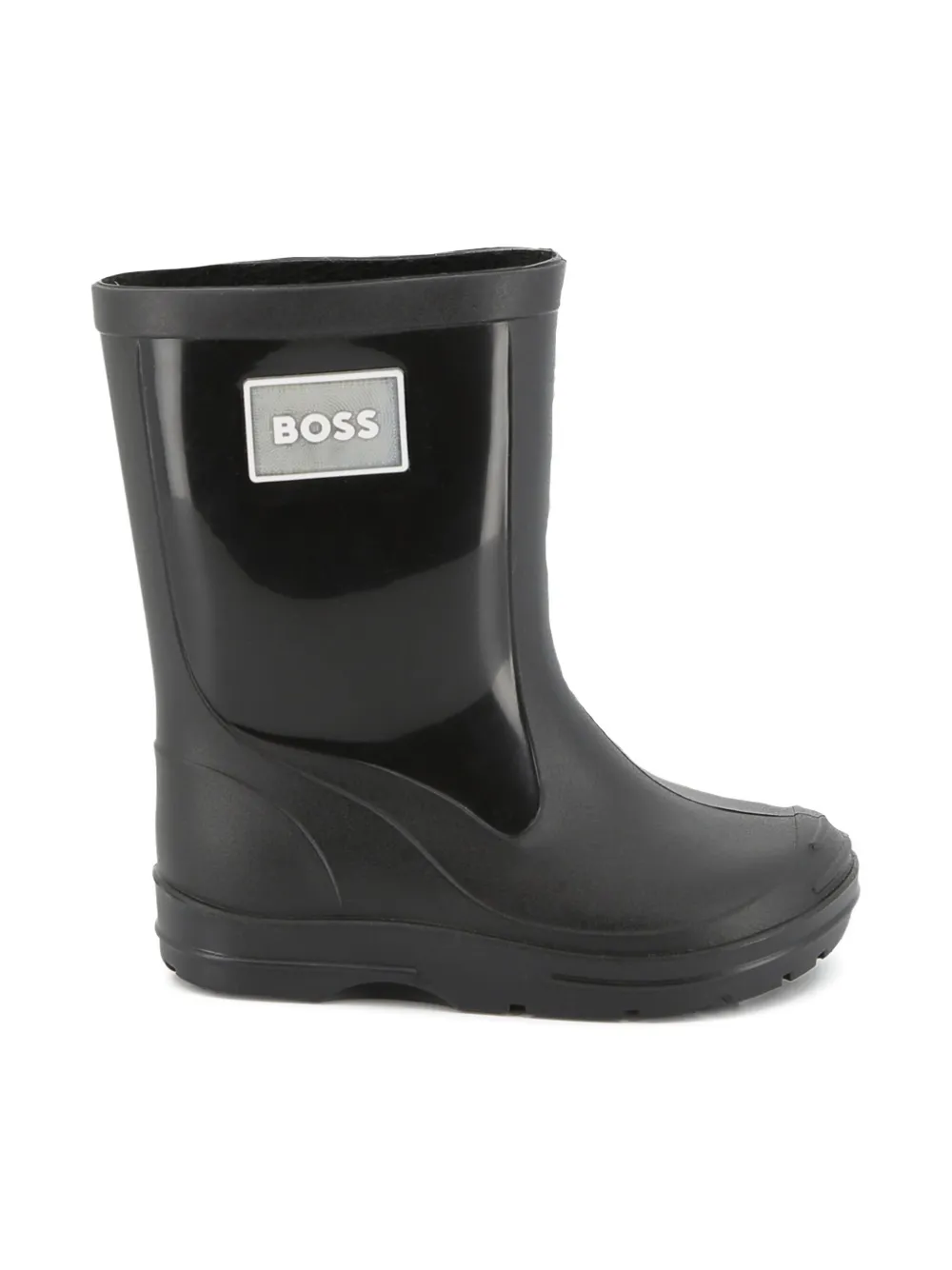 BOSS Kidswear logo-patch rain boots Black