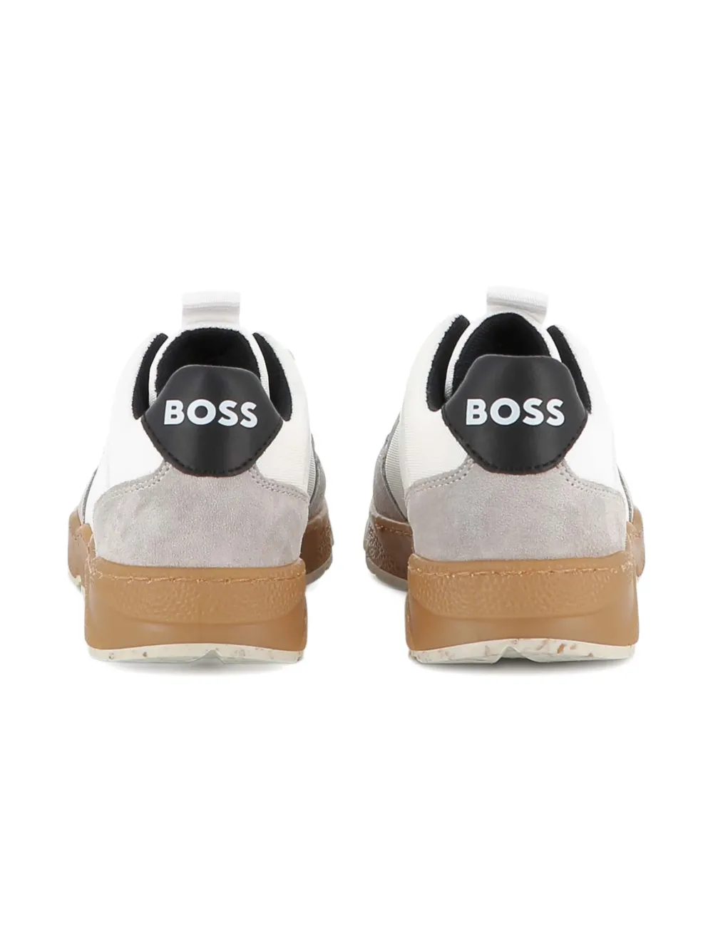 BOSS Kidswear panelled lace-up sneakers White