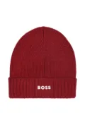 BOSS Kidswear ribbed beanie - Red