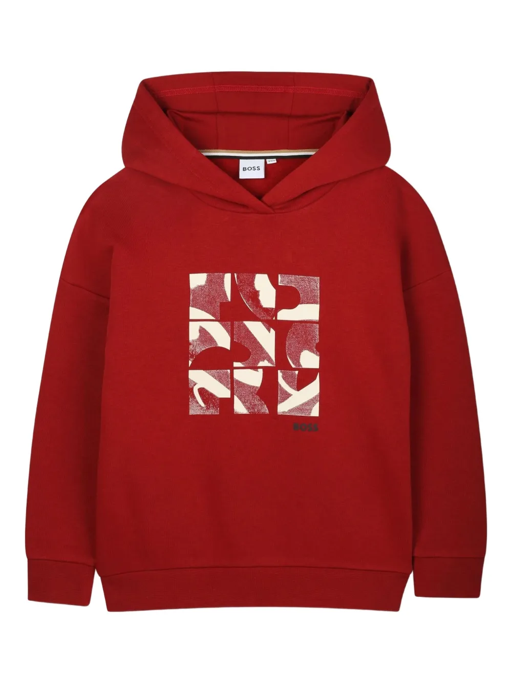 BOSS Kidswear Hoodie met grafische print Rood
