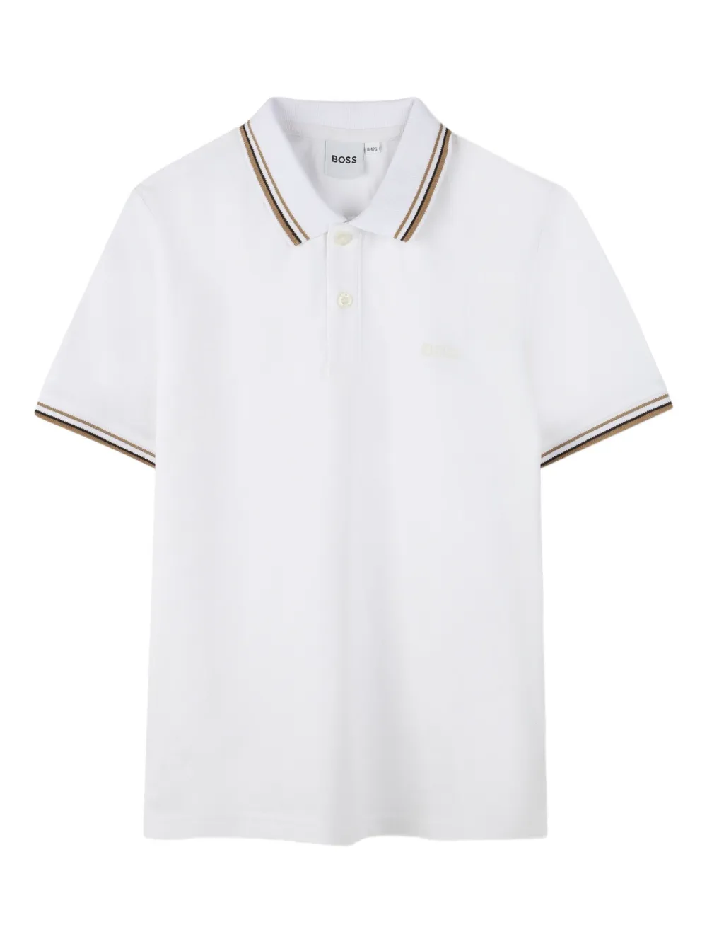 BOSS Kidswear Piqué poloshirt Wit