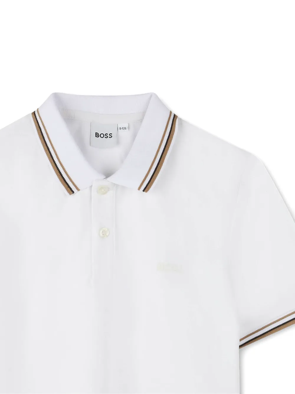 BOSS Kidswear Piqué poloshirt Wit