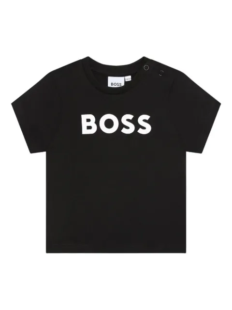BOSS Kidswear playera de algodón con logo estampado