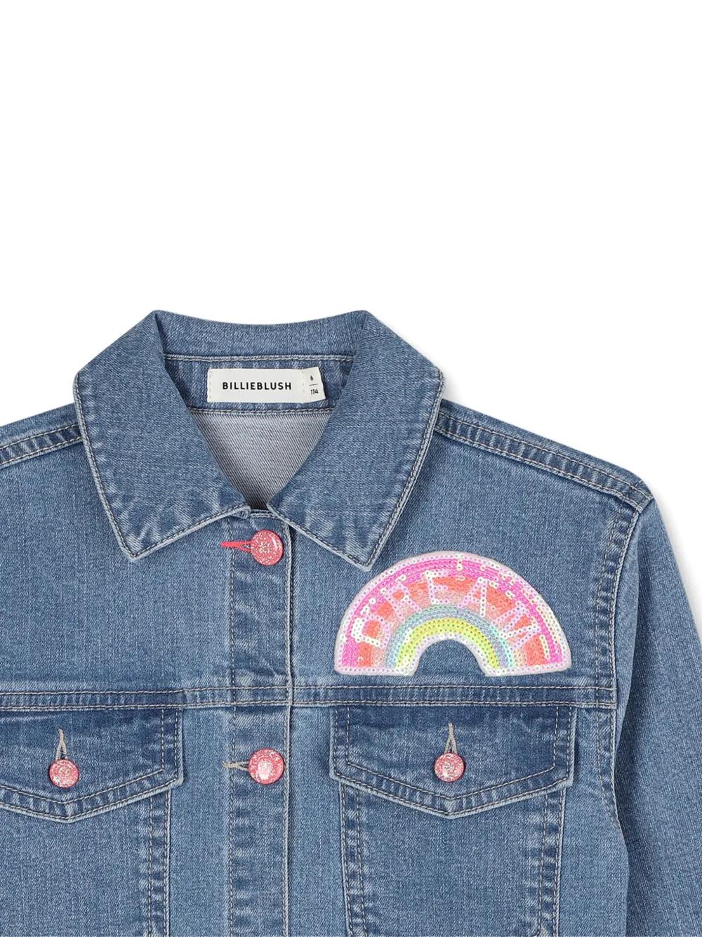 Billieblush Spijkerjack met geborduurde eenhoorn Blauw