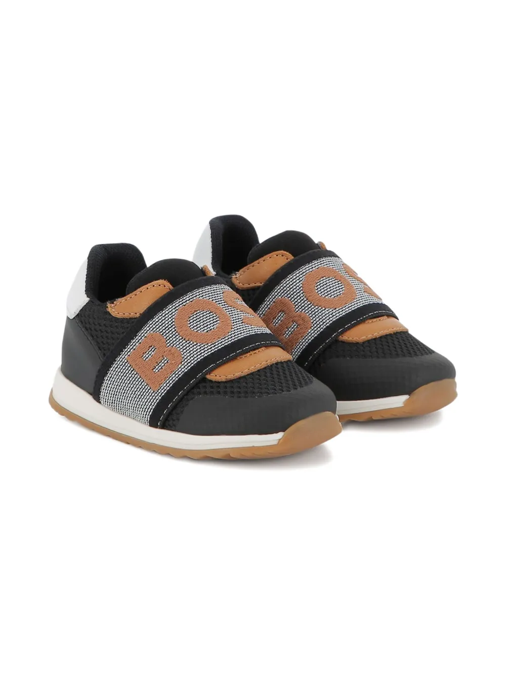 BOSS Kidswear mesh-panelled sneakers Black