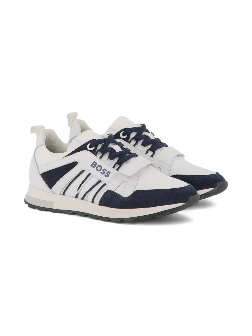 BOSS Kidswear mesh-panelled sneakers White