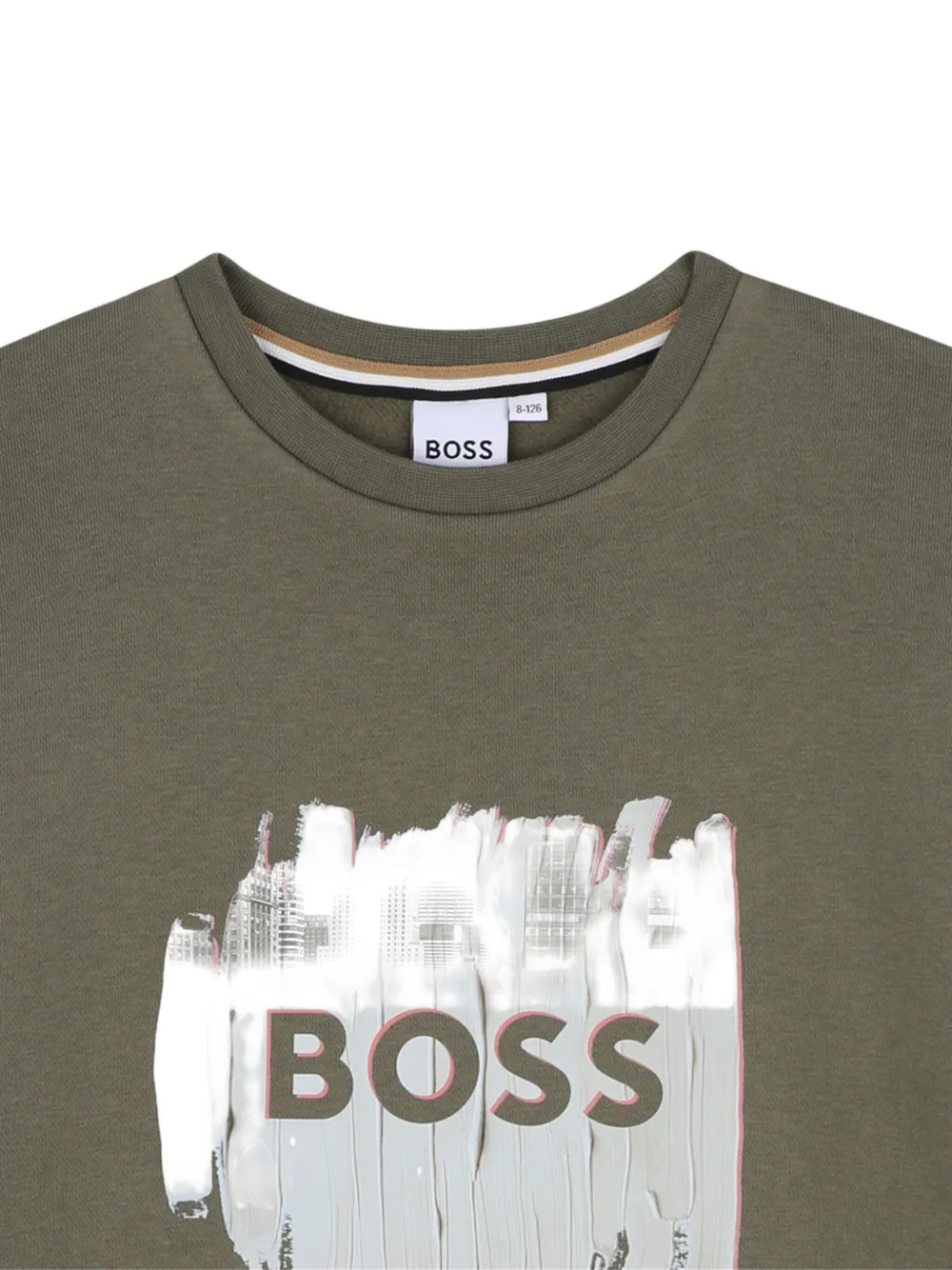 BOSS Kidswear Sweater met logoprint Groen
