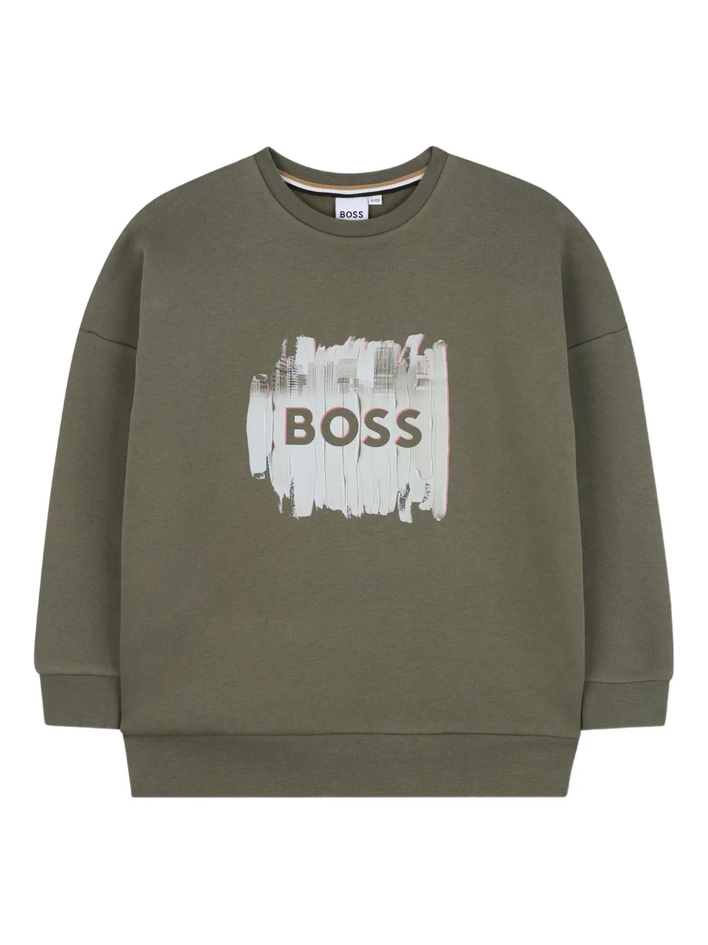 BOSS Kidswear Sweater met logoprint Groen