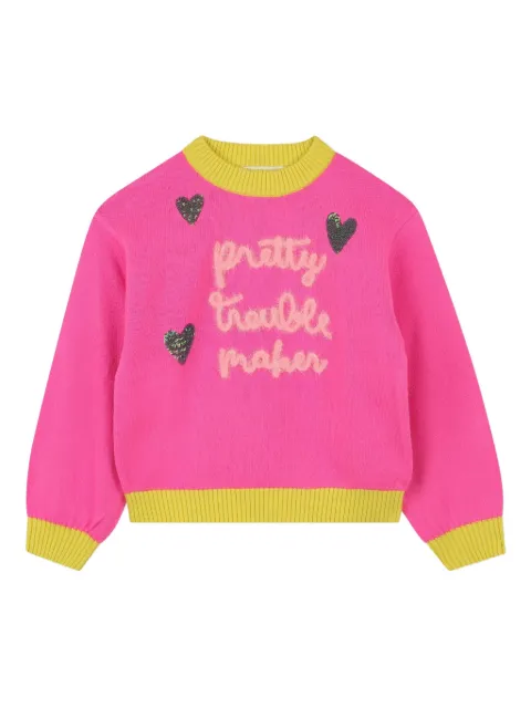 Billieblush slogan-embroidered sweater
