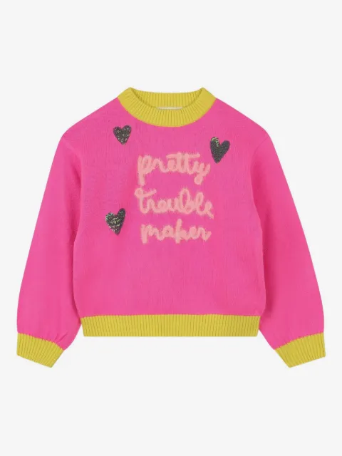 Billieblush slogan-embroidered sweater