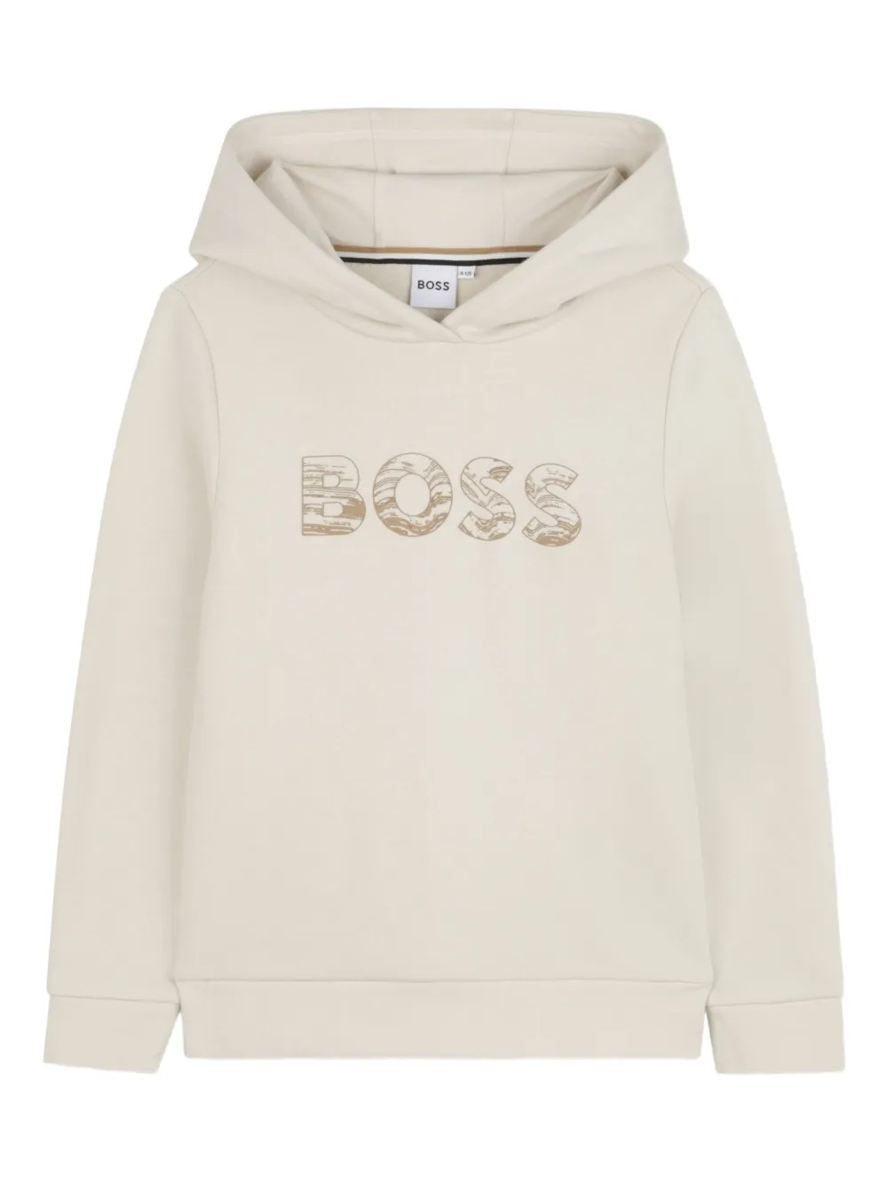 BOSS Kidswear Hoodie met logoprint Beige