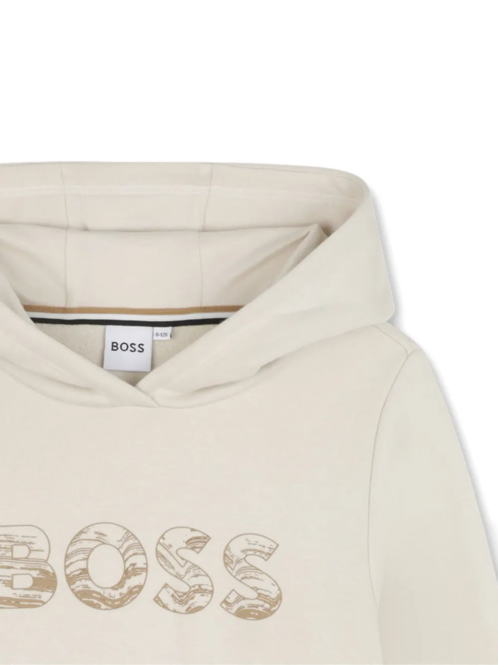 BOSS Kidswear Hoodie met logoprint Beige
