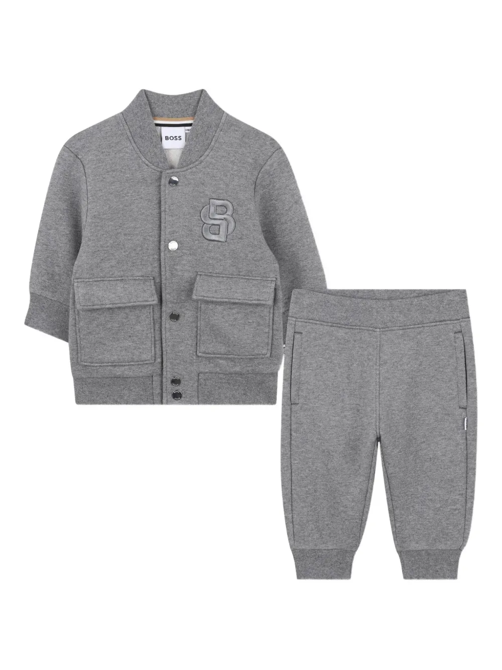 Bosswear Logo-patch Trouser Set In Gray