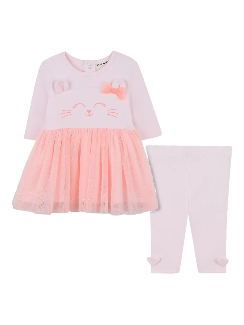 Billieblush Tulen jurk en legging met kattenpatroon Roze