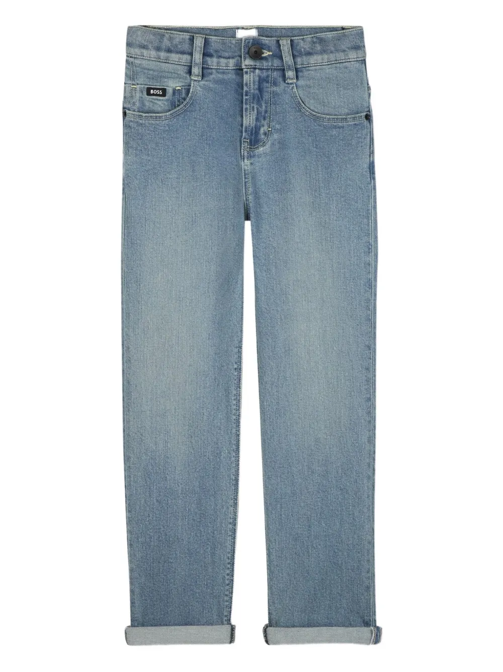 BOSS Kidswear Jeans met lichte wassing Blauw