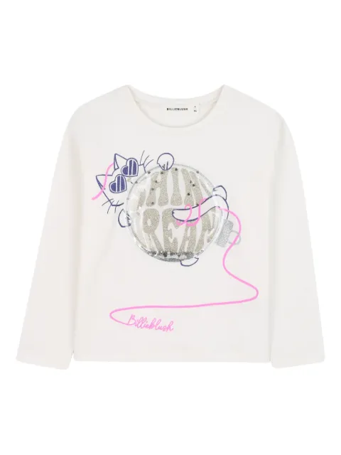 Billieblush cat-printlong-sleeve T-shirt