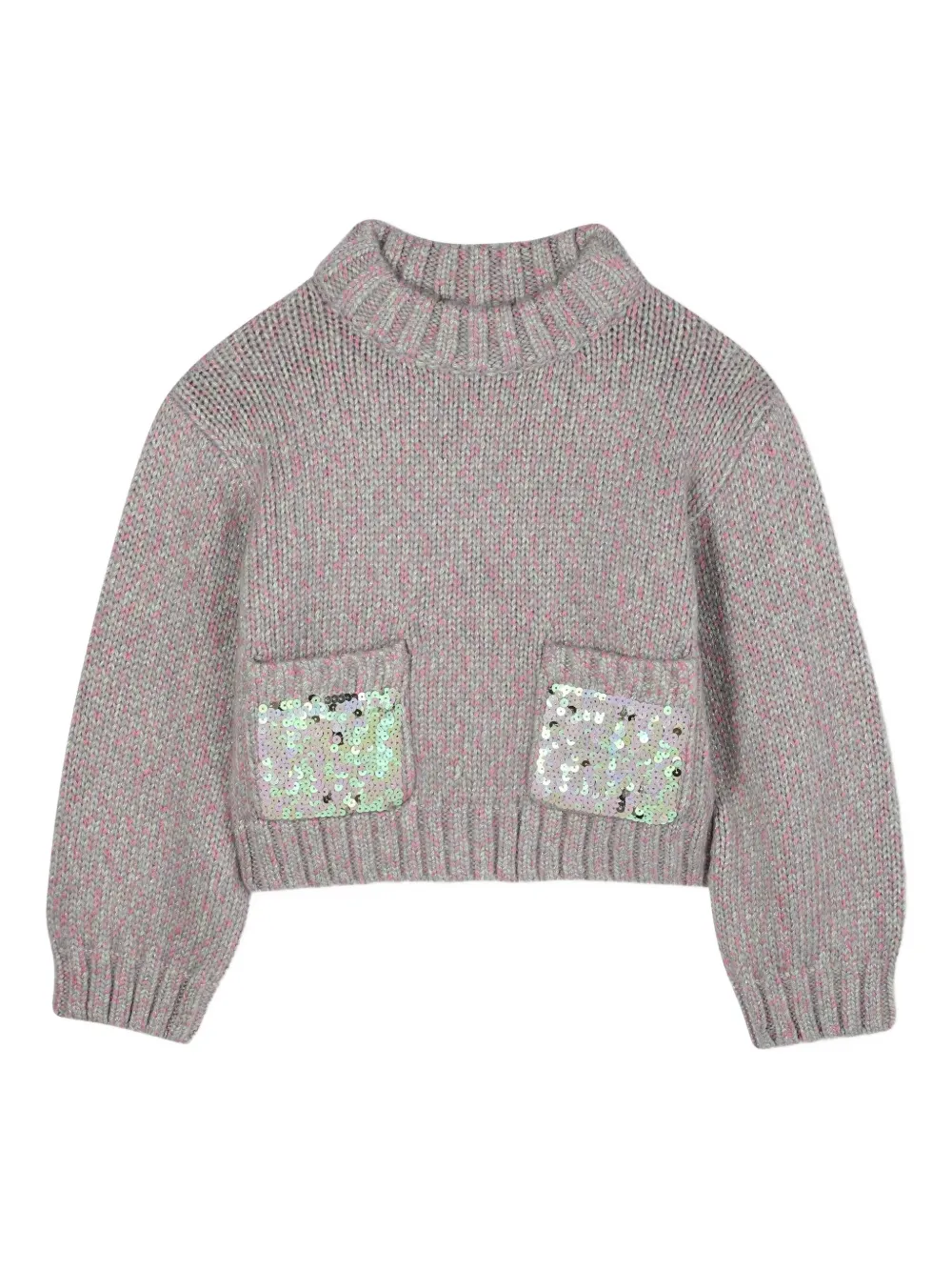 Billieblush Cropped trui met pailletten zakken Grijs