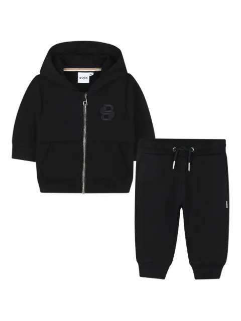 BOSS Kidswear zip-front hooded tracksuit
