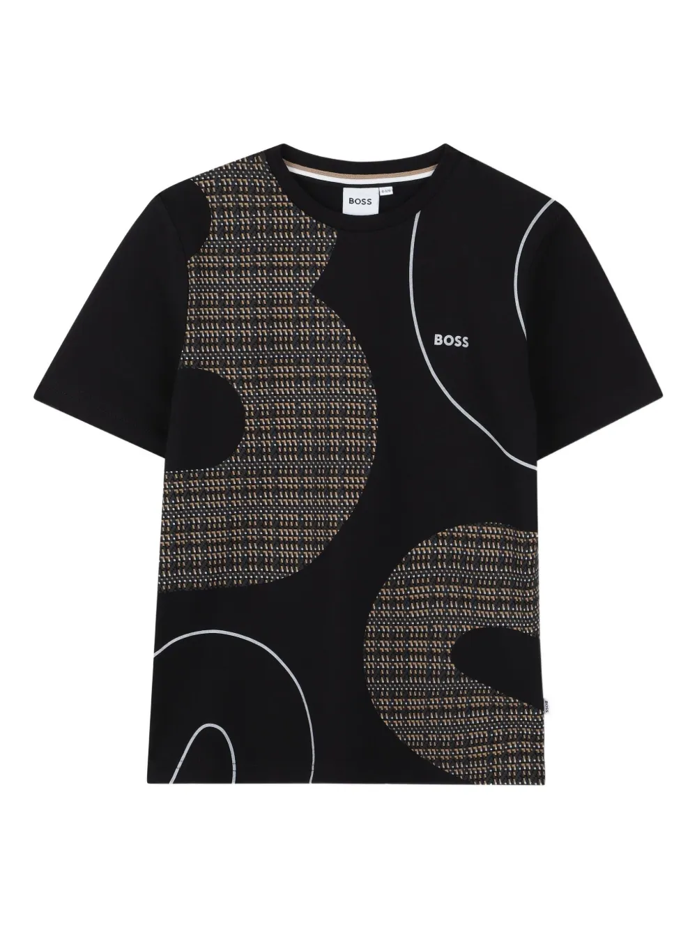 BOSS Kidswear T-shirt met abstracte grafische print Zwart