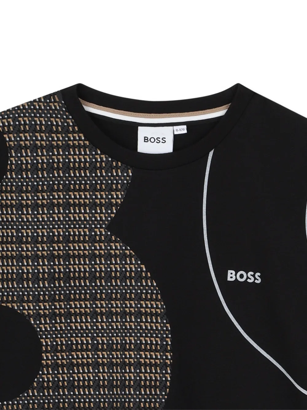 BOSS Kidswear T-shirt met abstracte grafische print Zwart