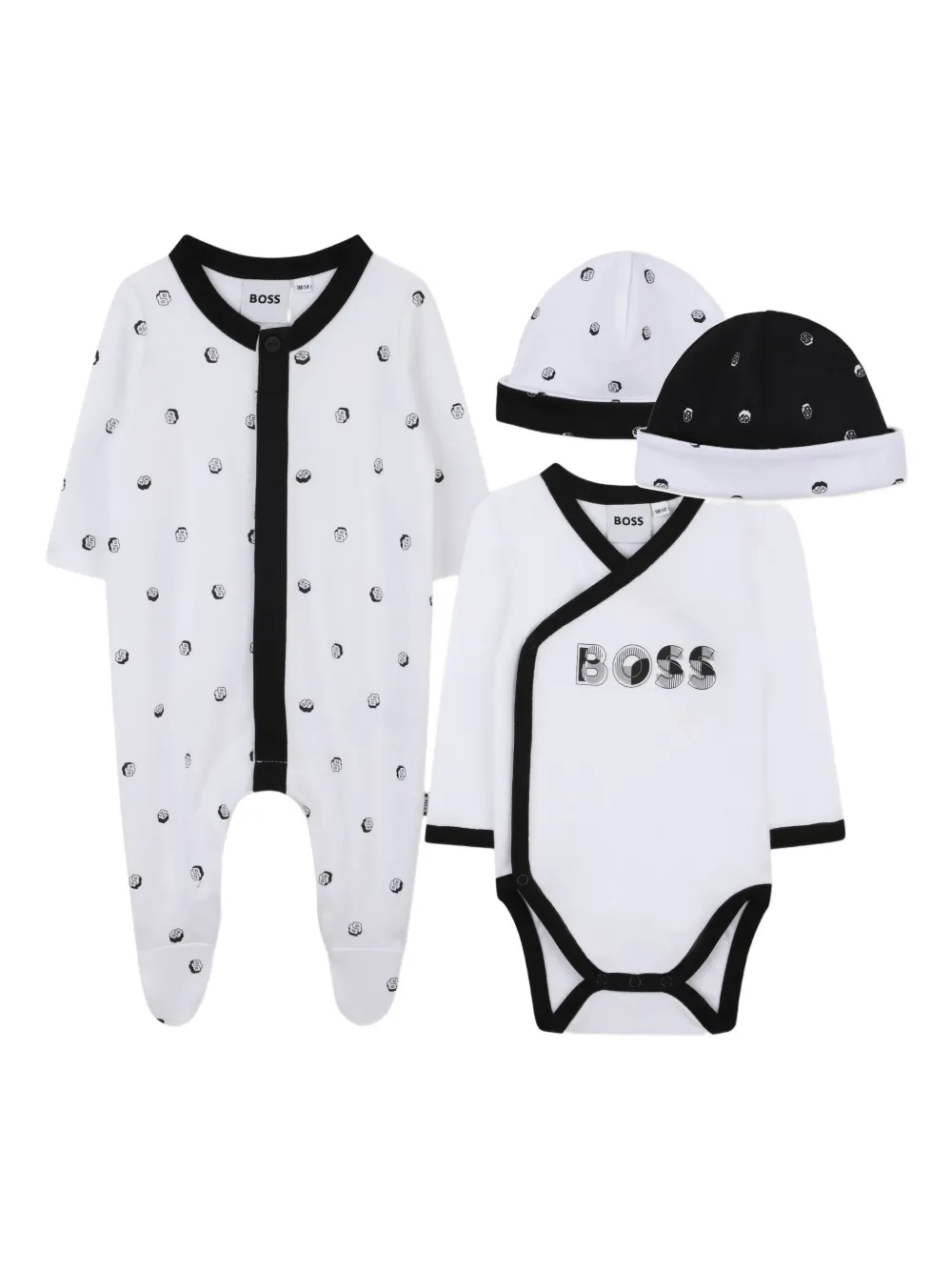BOSS Kidswear Romperset met stippen Wit