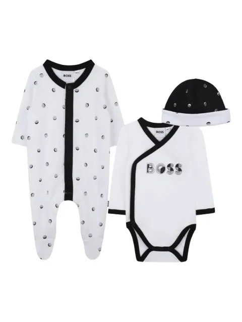 BOSS Kidswear set de cuatro mamelucos con motivo de lunares