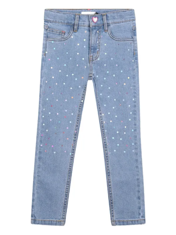 Billieblush Beaded Embellished Jeans Blue FARFETCH IN