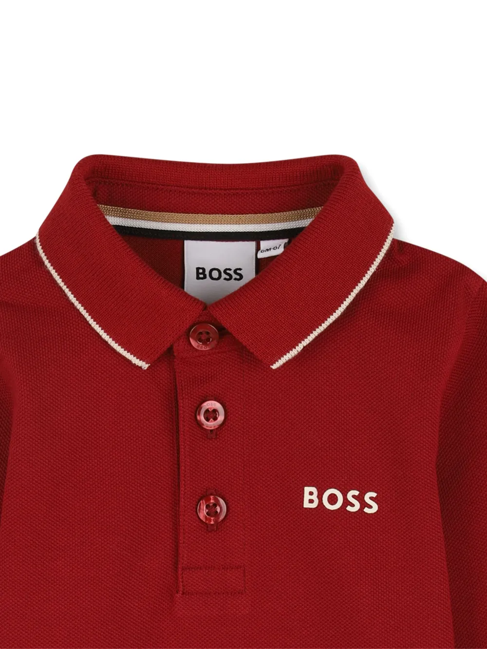 BOSS Kidswear Poloshirt met lange mouwen Rood