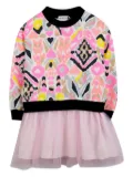 Billieblush printed sweater-tulle dress - Pink