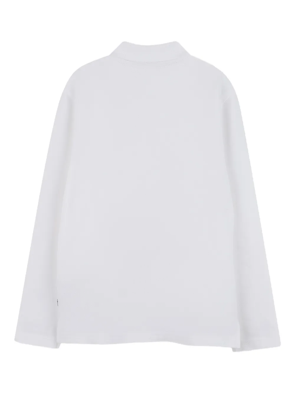 BOSS Kidswear Poloshirt met geborduurd logo en lange mouwen Wit