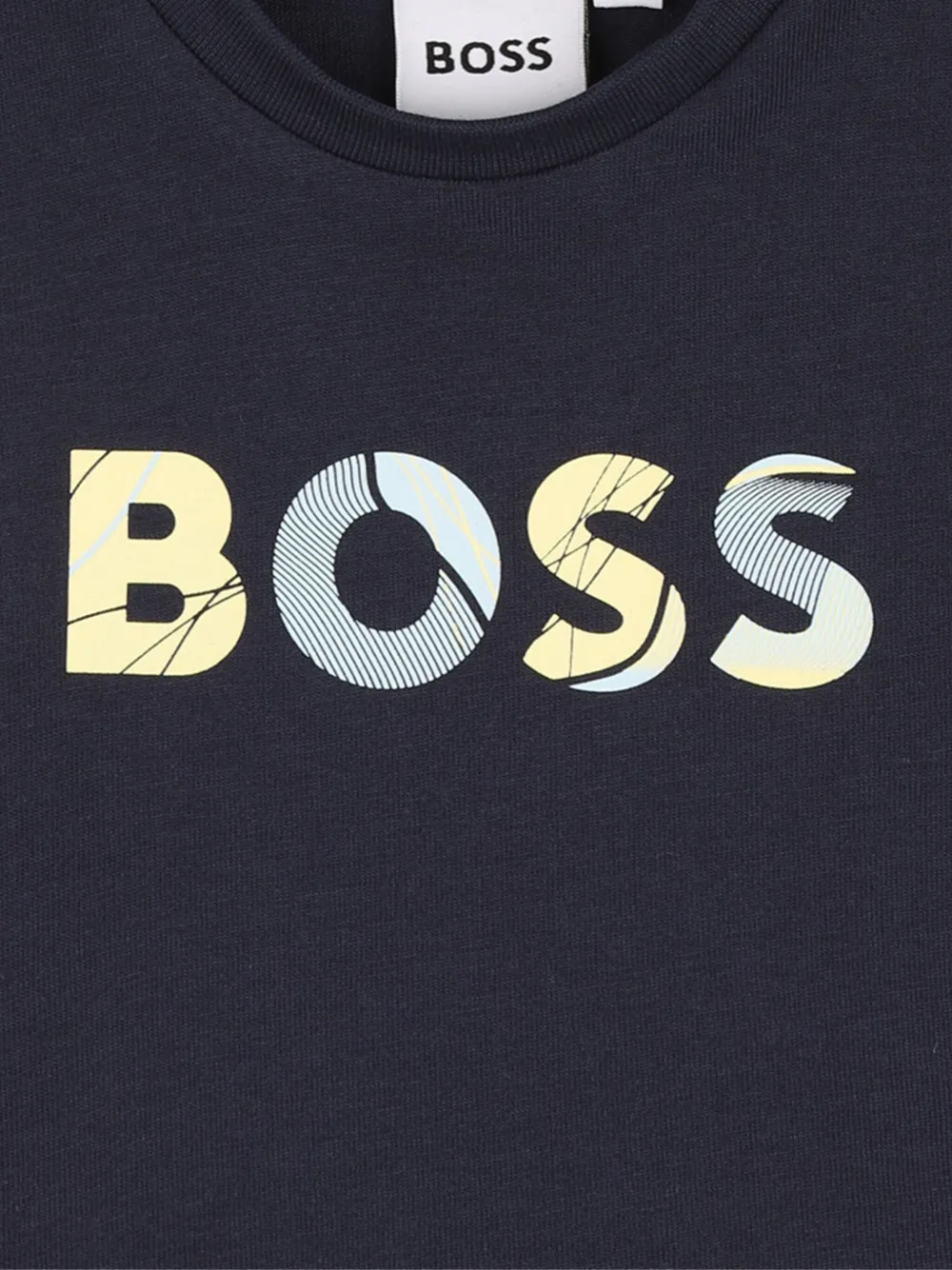 BOSS Kidswear long-sleeve logo T-shirt Blauw