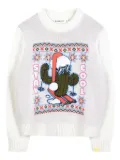 Billieblush graphic cactus-knitted sweater - Neutrals