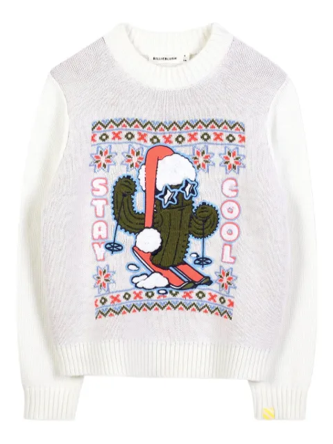Billieblush graphic cactus-knitted sweater