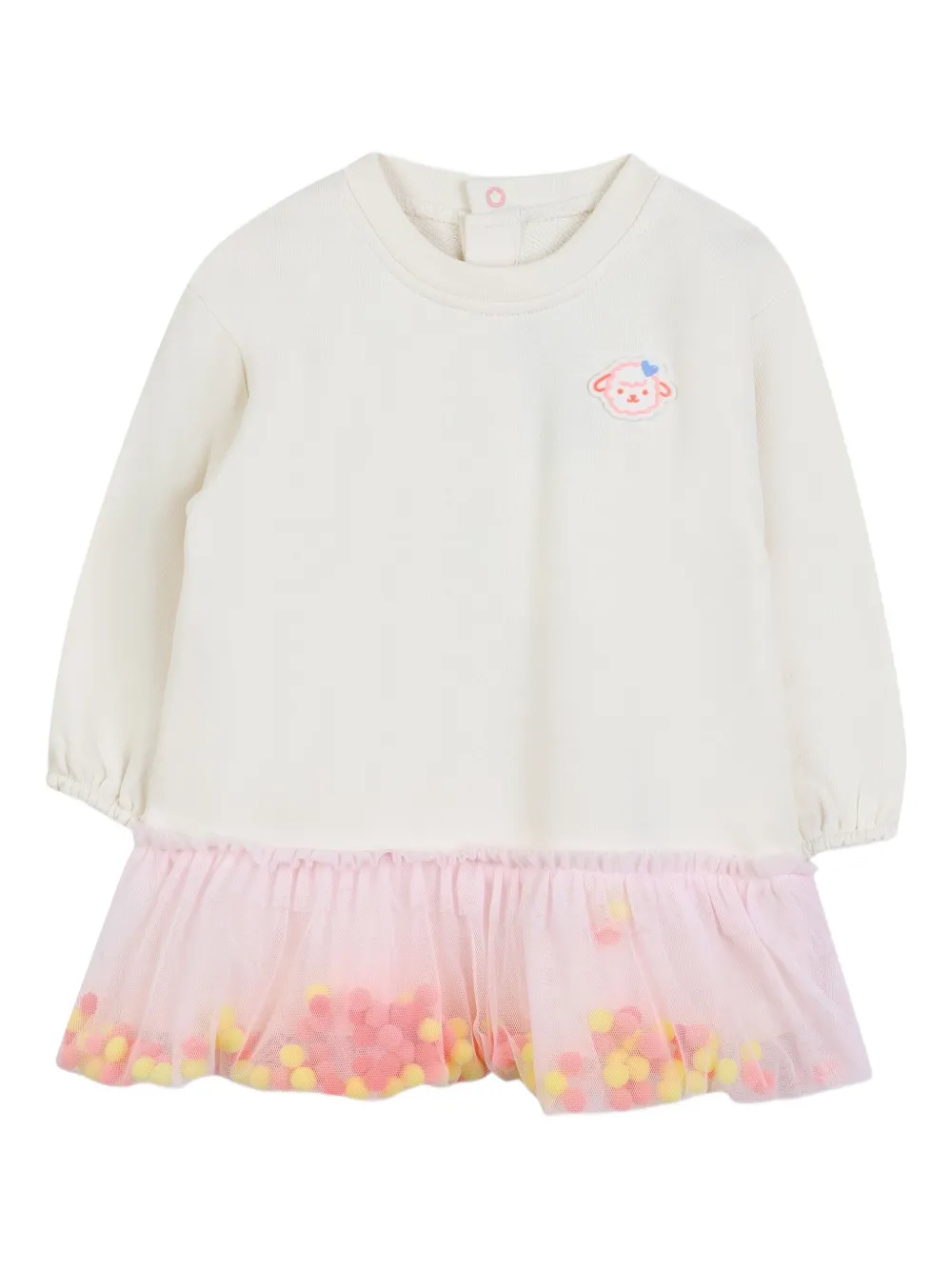Billieblush Sweaterjurk met tulen afwerking Beige