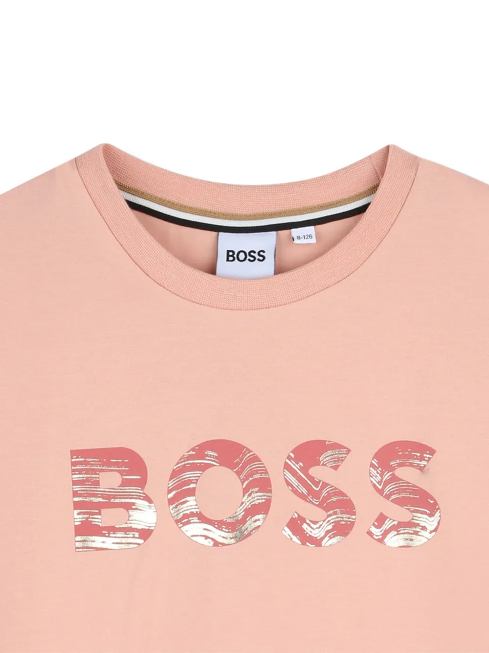 BOSS Kidswear T-shirt met logoprint Roze