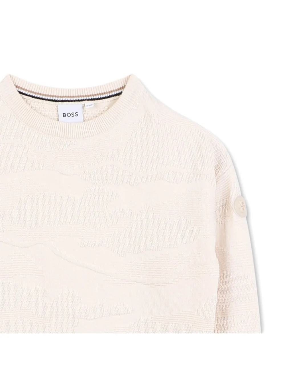 BOSS Kidswear Trui met ronde hals Beige