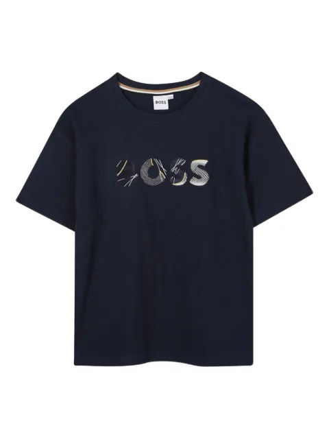 BOSS Kidswear logo-embroidered T-shirt