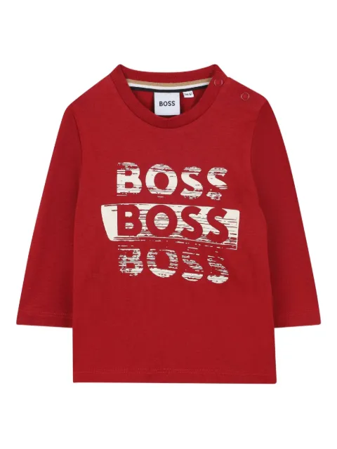 BOSS Kidswear تيشيرت بأكمام طويلة وطبعة جرافيك