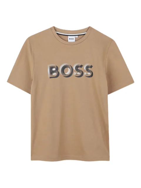 BOSS Kidswear футболка с логотипом металлик
