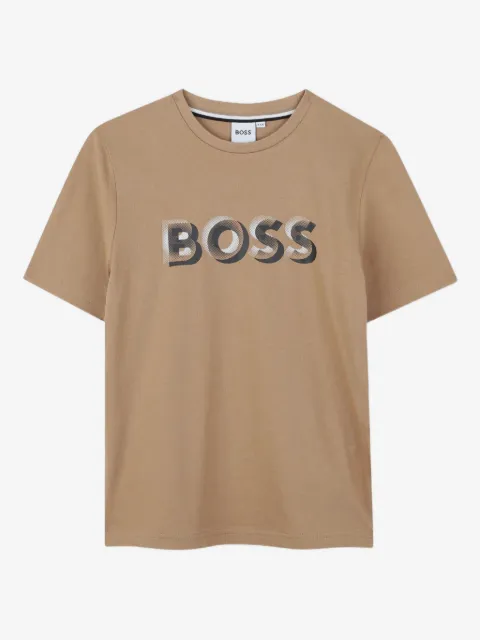 BOSS Kidswear playera con logo metalizado