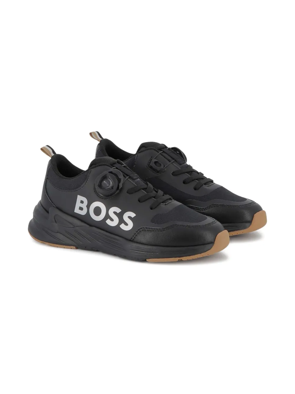 BOSS Kidswear Sneakers met logoprint Zwart