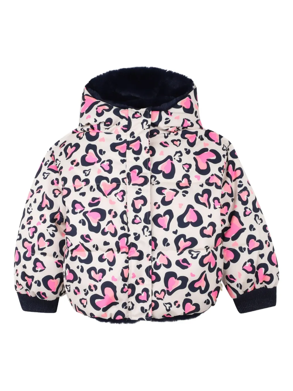 Billieblush Donsjack met hartprint Beige