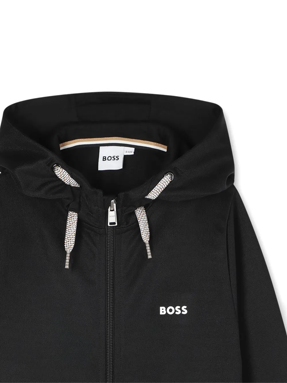 BOSS Kidswear Hoodie met rits Zwart