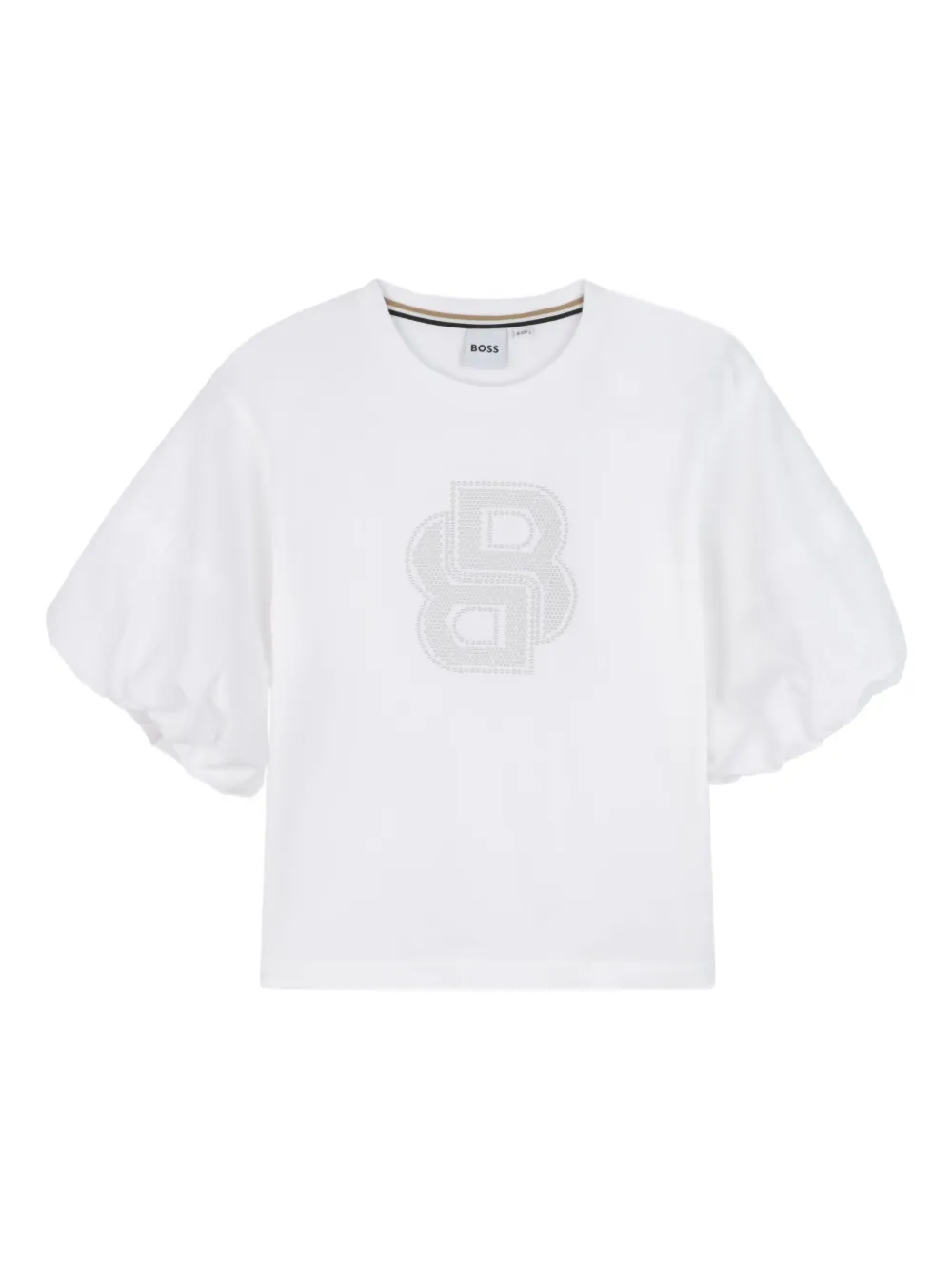 BOSS Kidswear embellished puff-sleeve T-shirt | White | Image 1