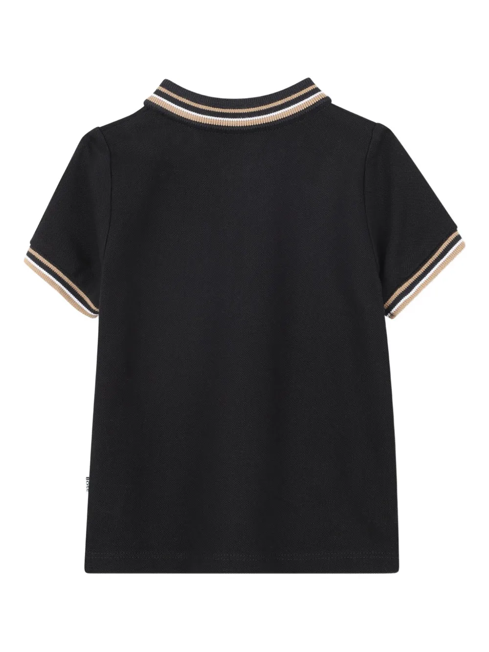 BOSS Kidswear Poloshirt met gestreepte kraag - Zwart