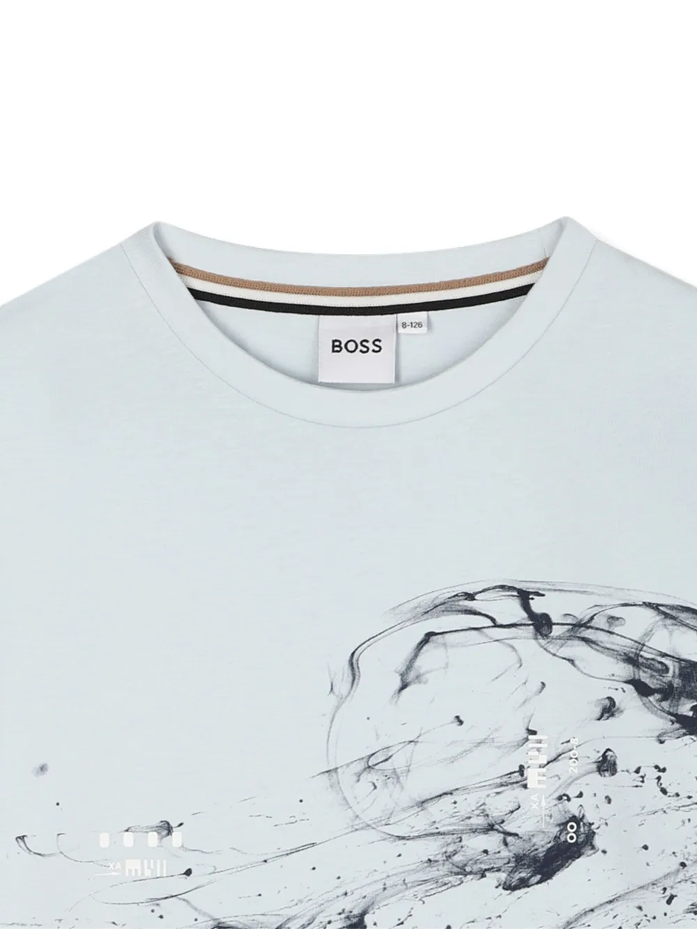 BOSS Kidswear T-shirt met abstracte print Blauw