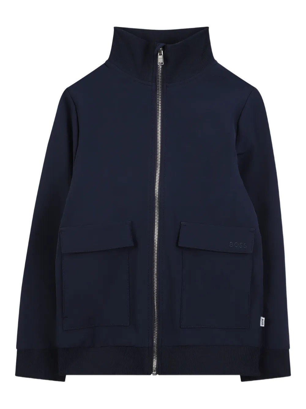 BOSS Kidswear Jas met hoge hals en rits aan de voorkant Blauw