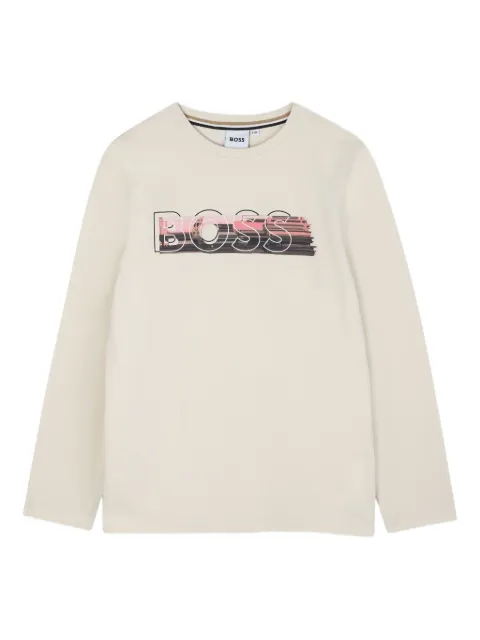 BOSS Kidswear graphic-logo long-sleeve top