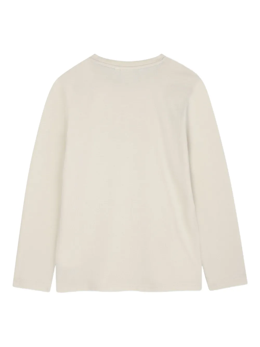 BOSS Kidswear Top met lange mouwen en grafische logoprint Beige
