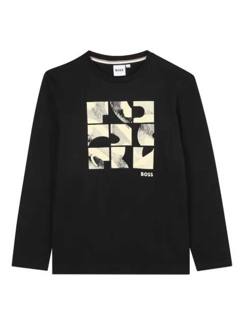 BOSS Kidswear graphic-print long-sleeve T-shirt
